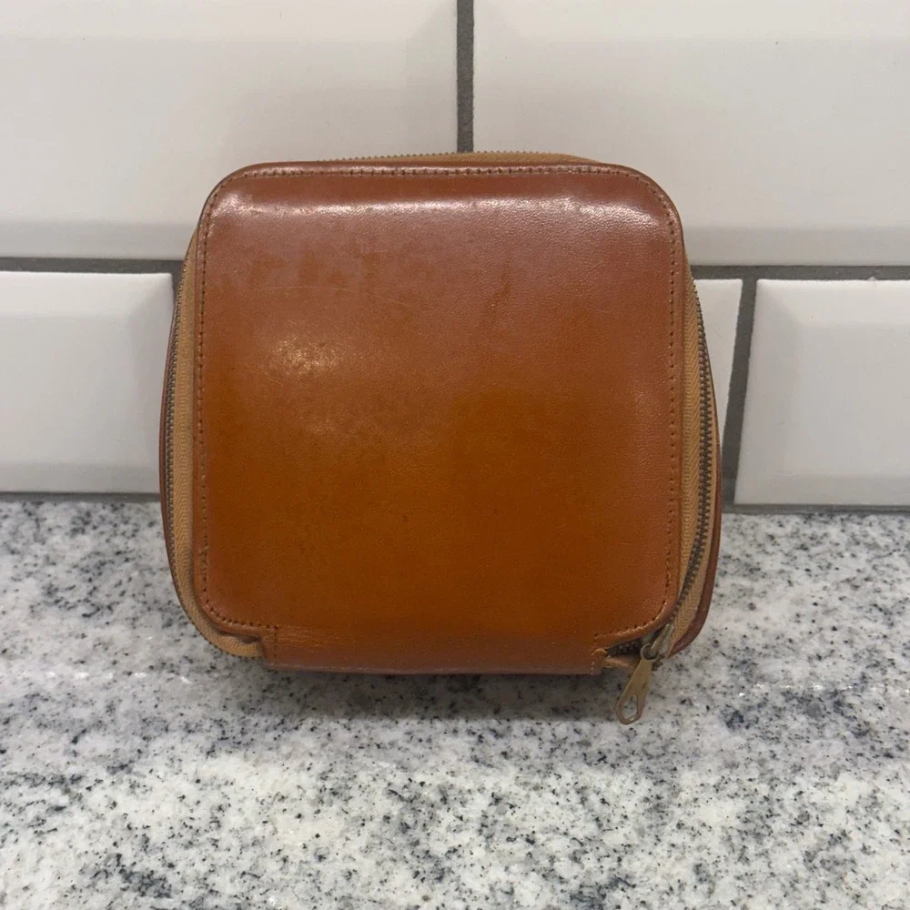 Norelco Mens Speedshaver Cream Vintage‎ Rotary Razor Tan Leather Case MCM Retro